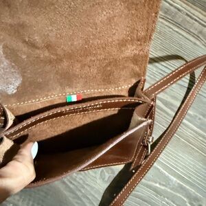 Italian leather Brown Crossbody Bag